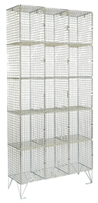 Five Compartment Nest of Three Mesh Locker (with or without door)